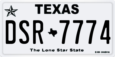 TX license plate DSR7774