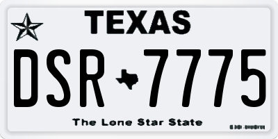 TX license plate DSR7775