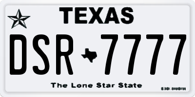 TX license plate DSR7777