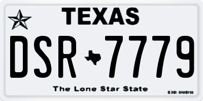 TX license plate DSR7779