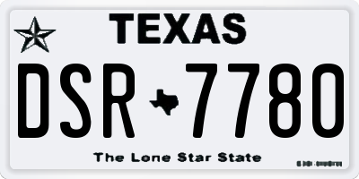 TX license plate DSR7780