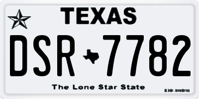 TX license plate DSR7782