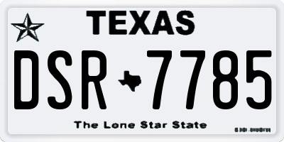 TX license plate DSR7785