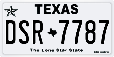 TX license plate DSR7787