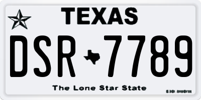 TX license plate DSR7789