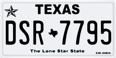 TX license plate DSR7795
