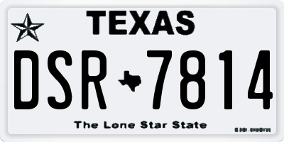 TX license plate DSR7814
