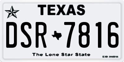 TX license plate DSR7816