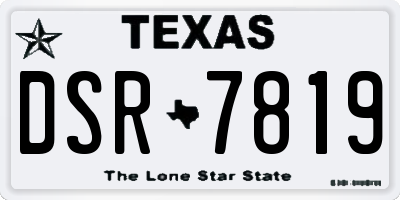 TX license plate DSR7819