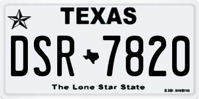 TX license plate DSR7820