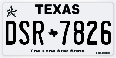 TX license plate DSR7826