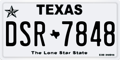 TX license plate DSR7848