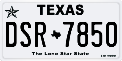 TX license plate DSR7850