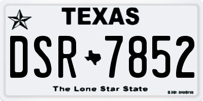 TX license plate DSR7852