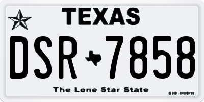 TX license plate DSR7858