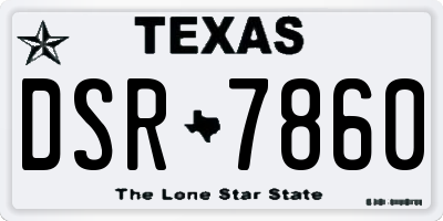 TX license plate DSR7860