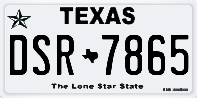 TX license plate DSR7865