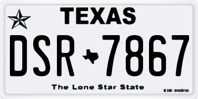 TX license plate DSR7867