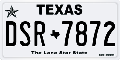 TX license plate DSR7872