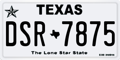 TX license plate DSR7875