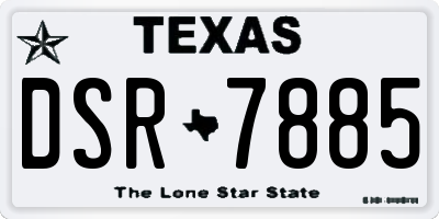 TX license plate DSR7885