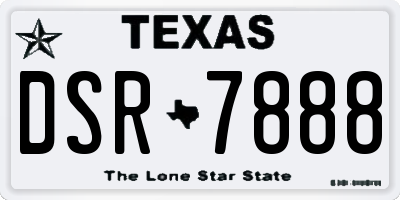 TX license plate DSR7888