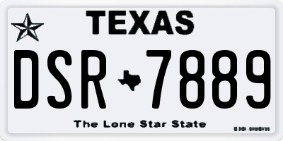 TX license plate DSR7889