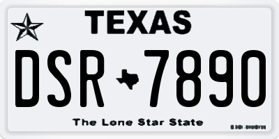 TX license plate DSR7890