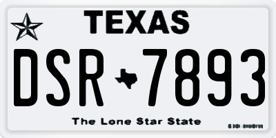 TX license plate DSR7893