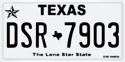 TX license plate DSR7903