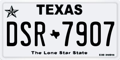 TX license plate DSR7907