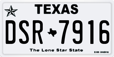 TX license plate DSR7916