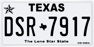 TX license plate DSR7917