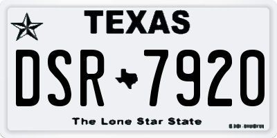 TX license plate DSR7920
