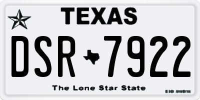 TX license plate DSR7922