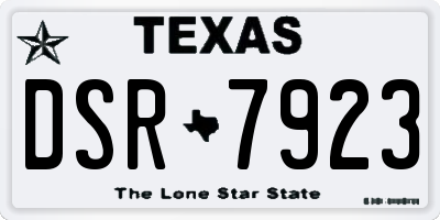 TX license plate DSR7923