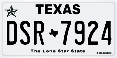 TX license plate DSR7924