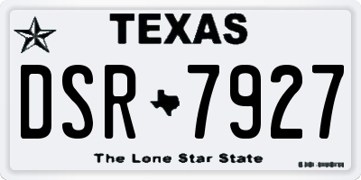 TX license plate DSR7927