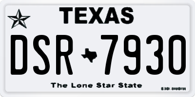 TX license plate DSR7930