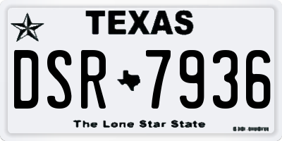 TX license plate DSR7936
