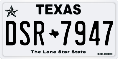 TX license plate DSR7947