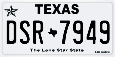 TX license plate DSR7949