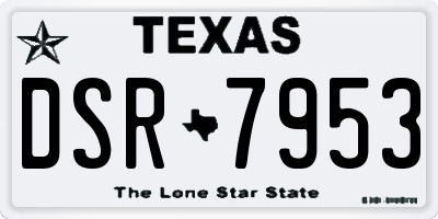 TX license plate DSR7953
