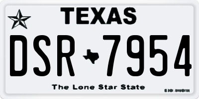 TX license plate DSR7954