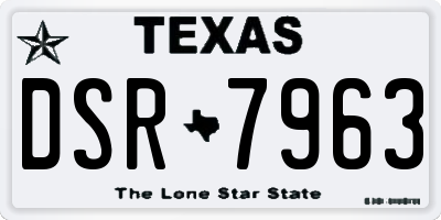 TX license plate DSR7963