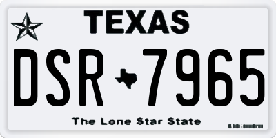 TX license plate DSR7965