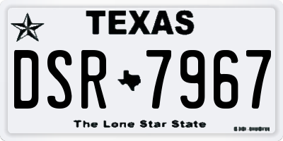 TX license plate DSR7967