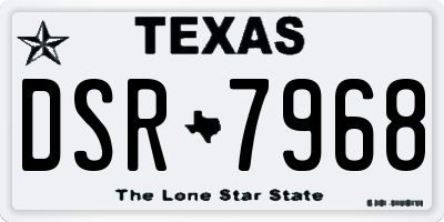 TX license plate DSR7968