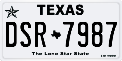 TX license plate DSR7987