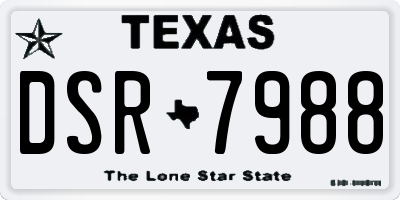 TX license plate DSR7988